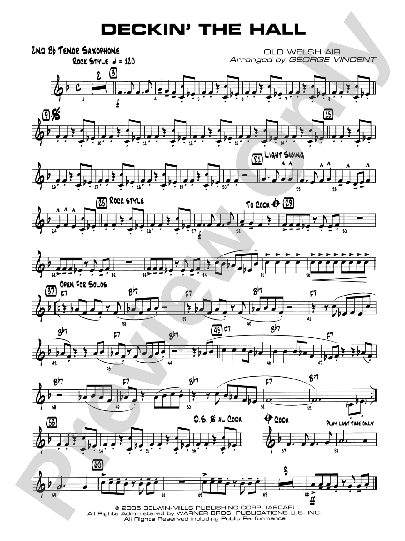 Deckin' the Hall: 2nd B-flat Tenor Saxophone