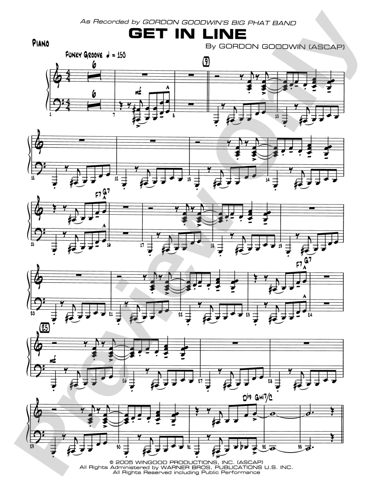Get in Line: Piano Accompaniment