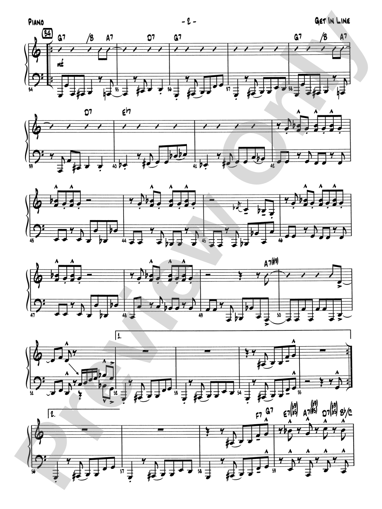 Get in Line: Piano Accompaniment