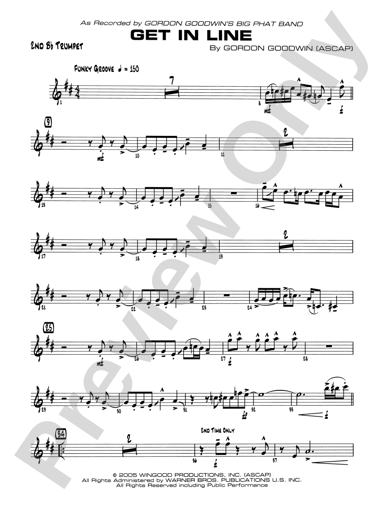 Get in Line: 2nd B-flat Trumpet