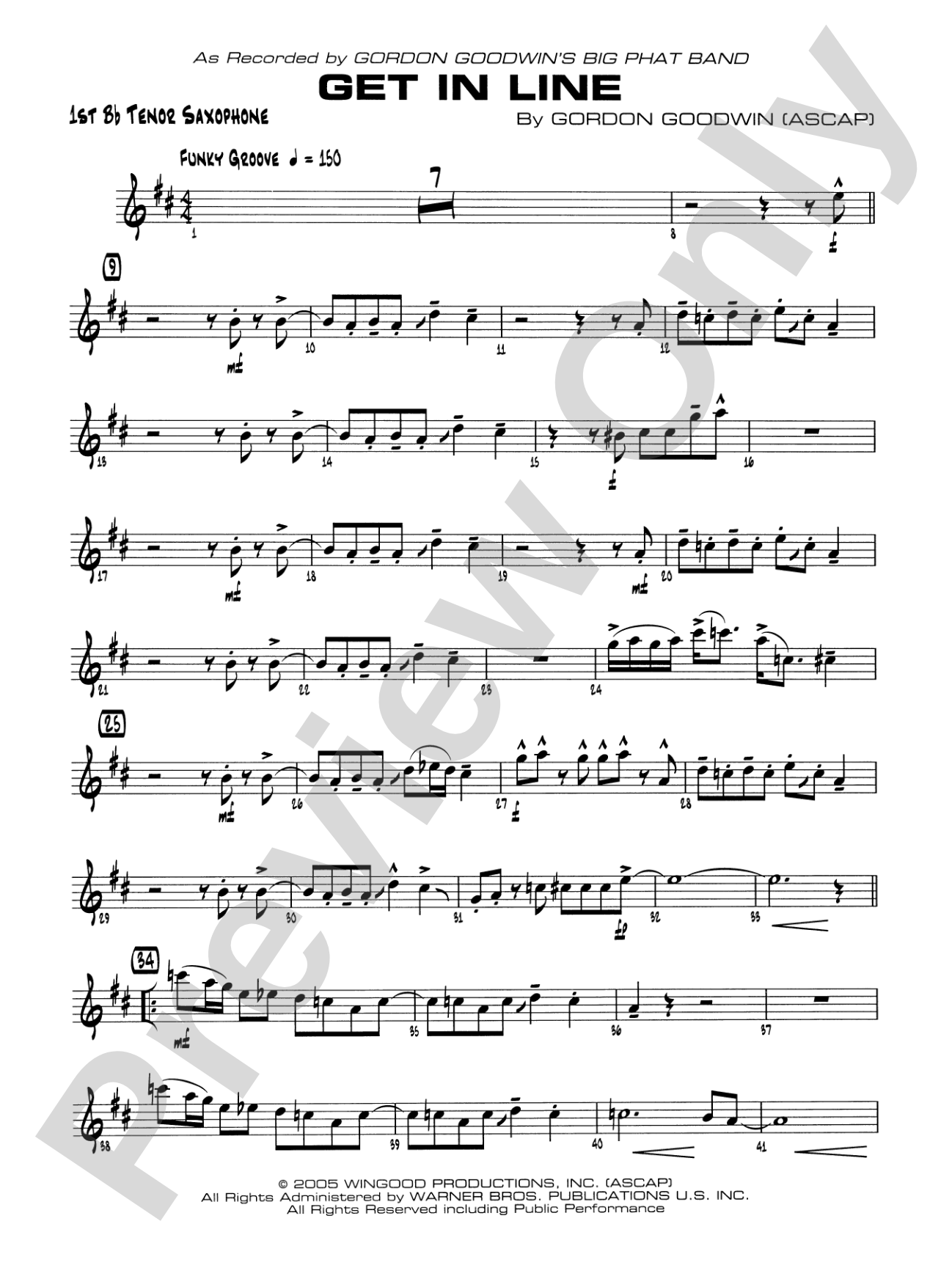 Get in Line: B-flat Tenor Saxophone