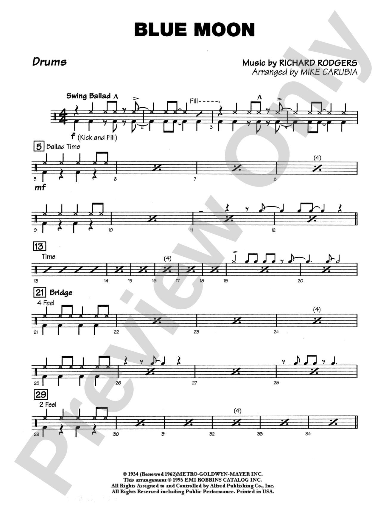 Blue Moon: Drums