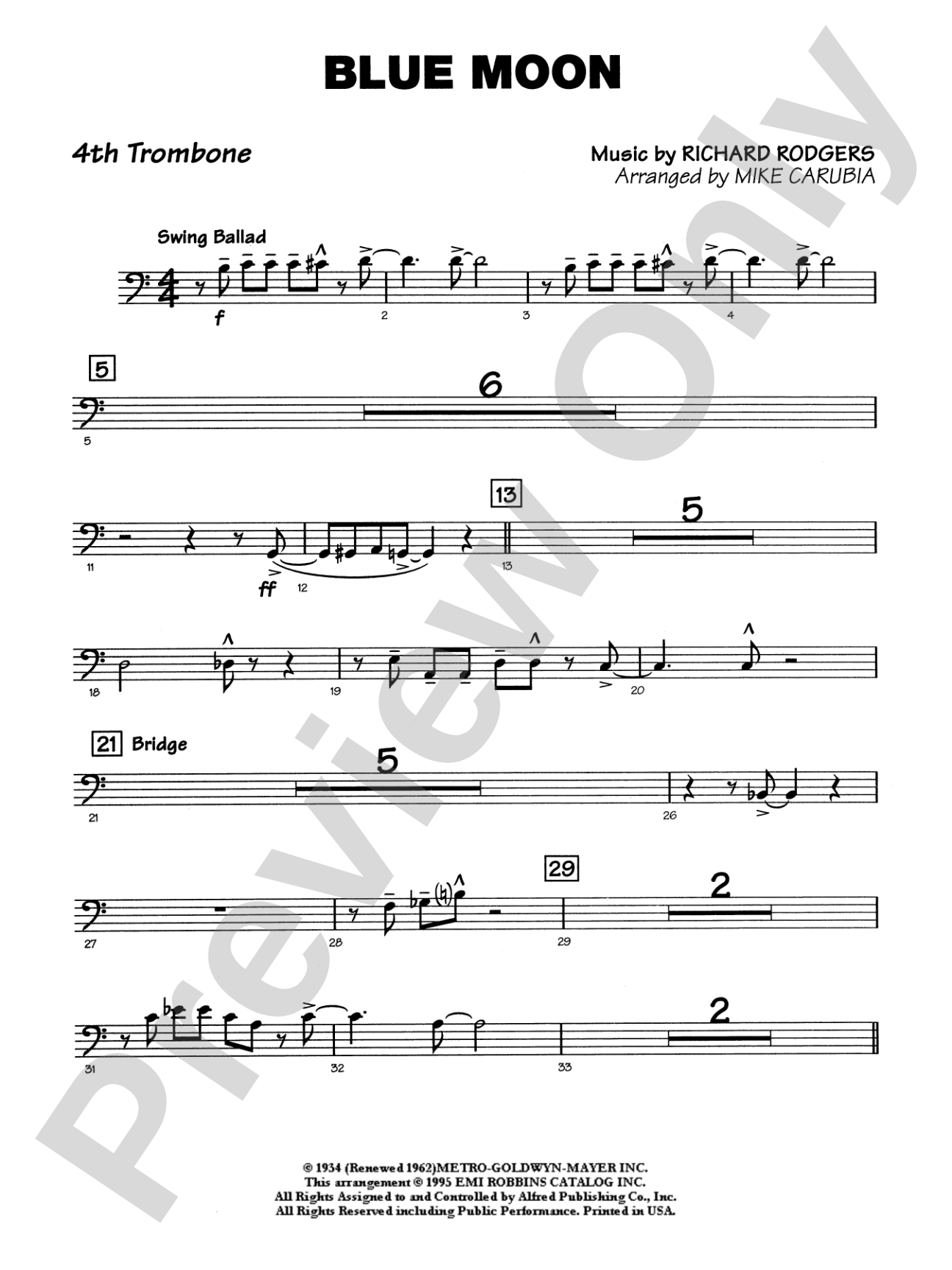 Blue Moon: 4th Trombone