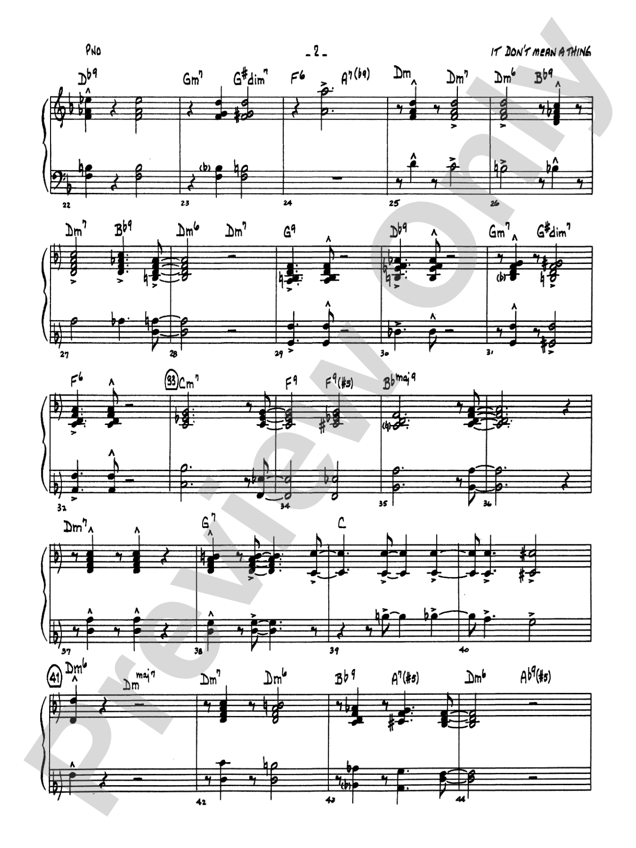 It Don't Mean a Thing (If It Ain't Got That Swing): Piano Accompaniment