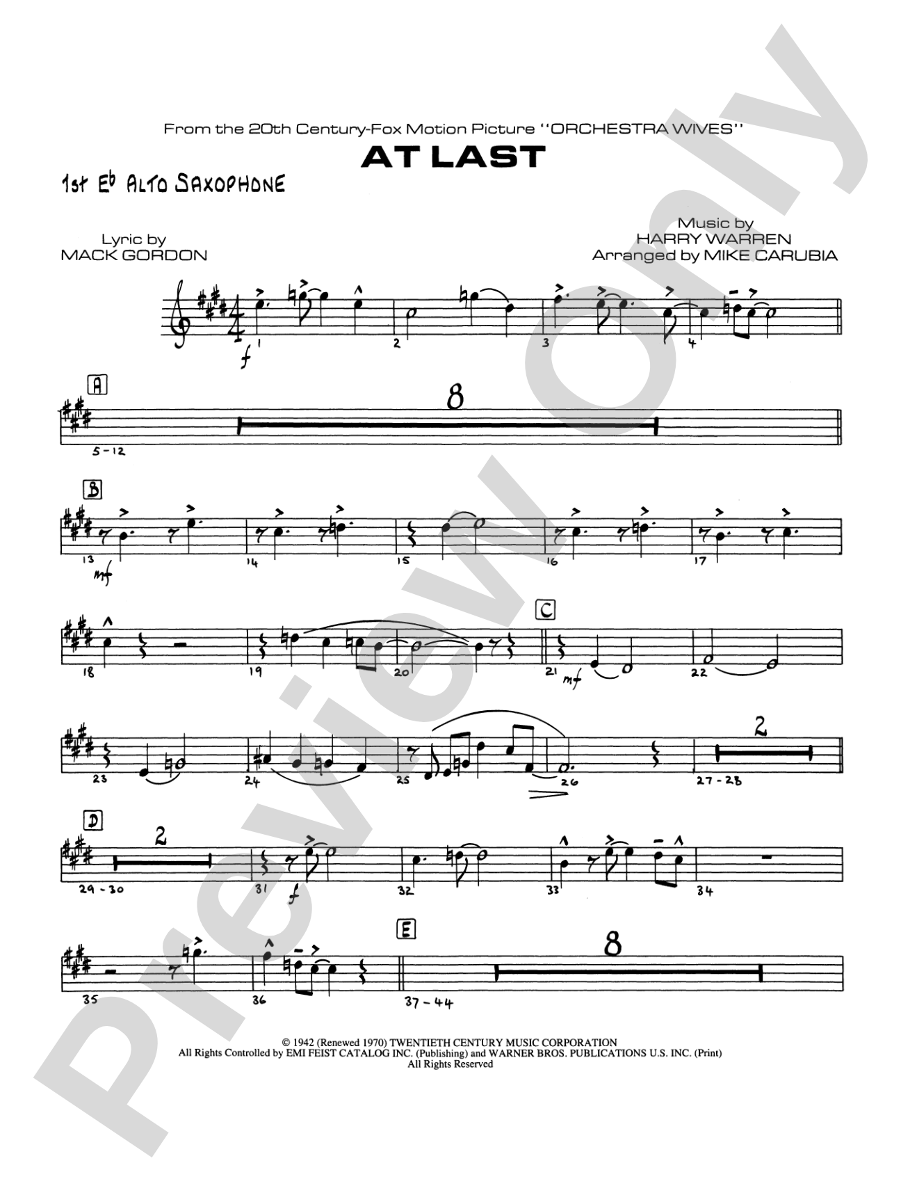 At Last: E-flat Alto Saxophone