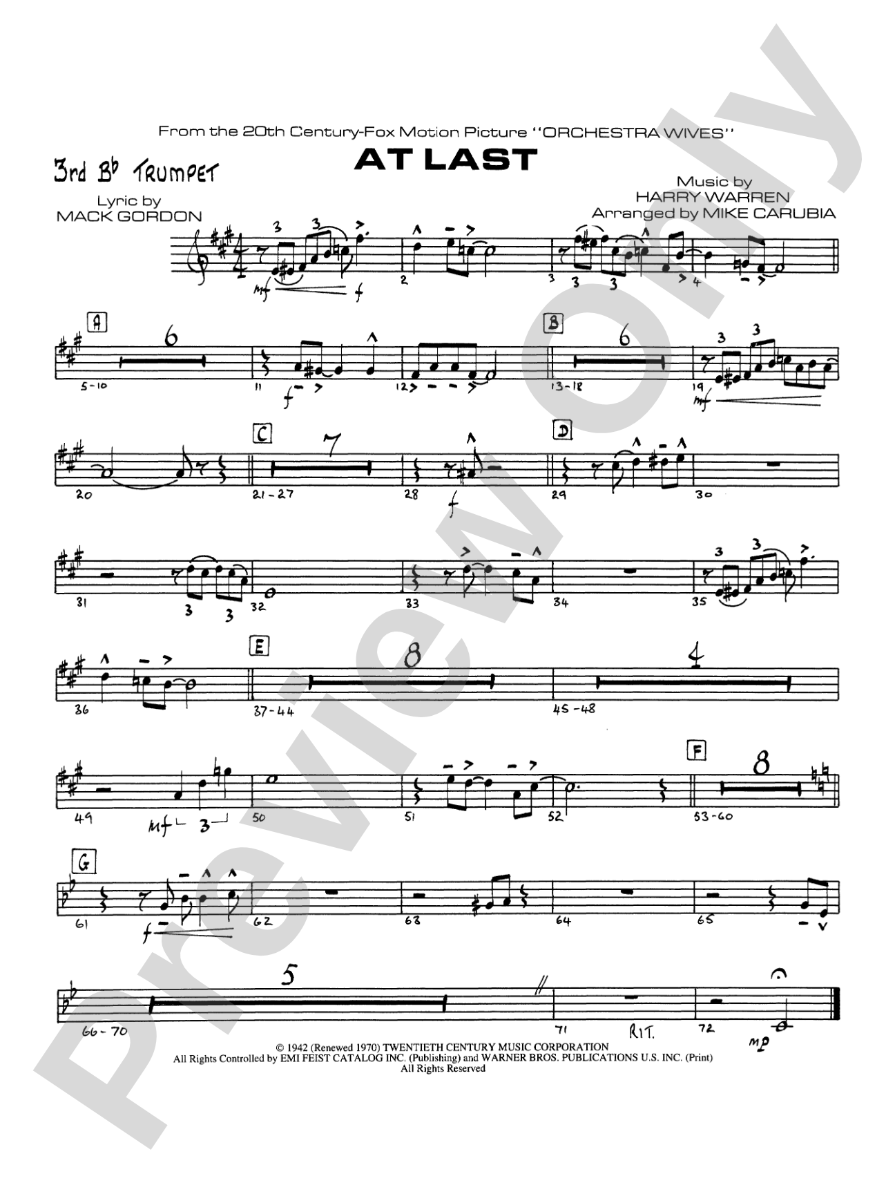 At Last: 3rd B-flat Trumpet