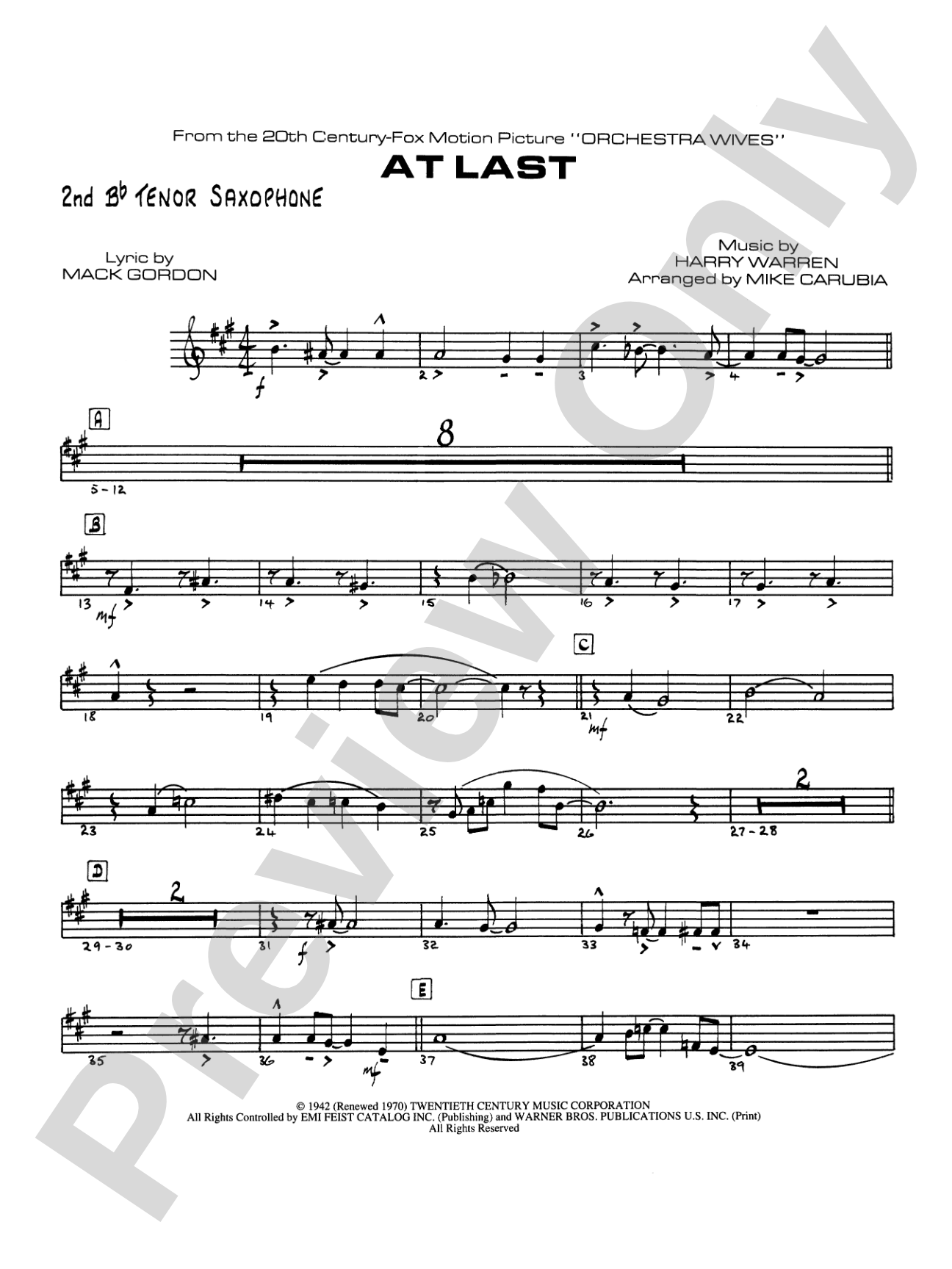 At Last: 2nd B-flat Tenor Saxophone