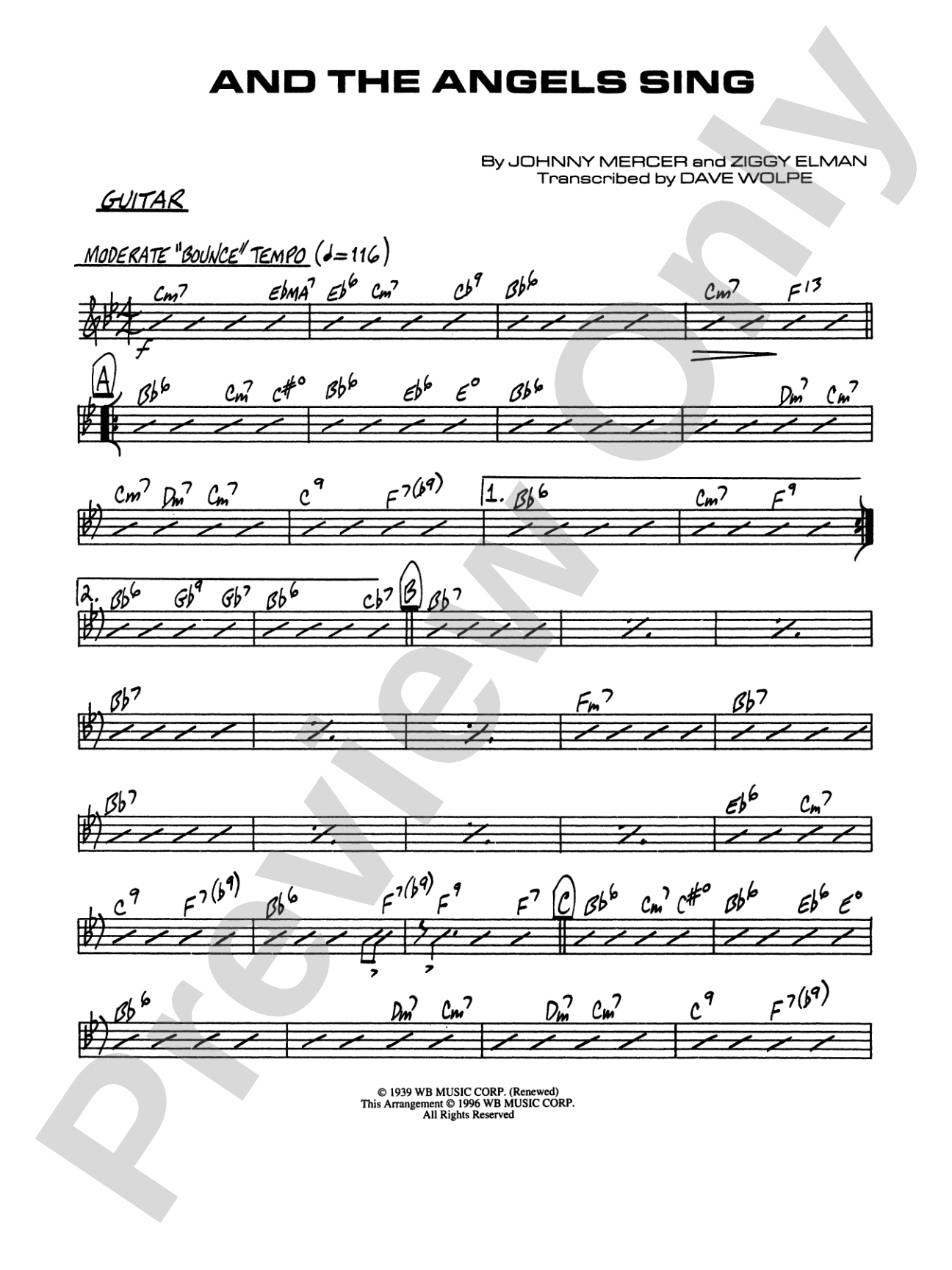 And the Angels Sing: Guitar