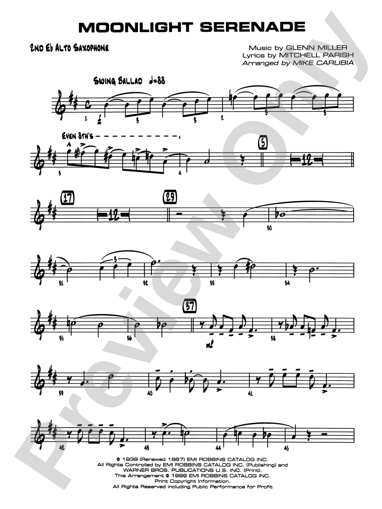 Moonlight Serenade: 2nd E-flat Alto Saxophone