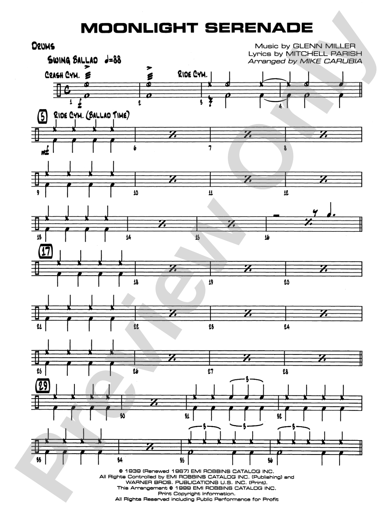 Moonlight Serenade: Drums