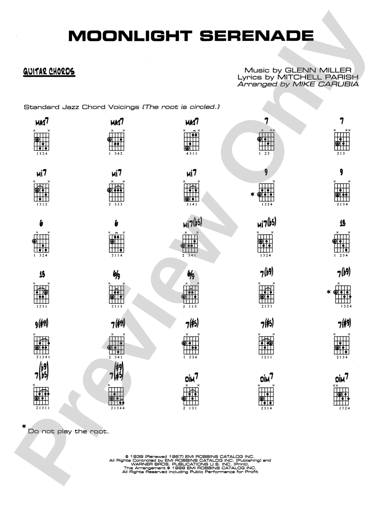 Moonlight Serenade: Guitar Chords
