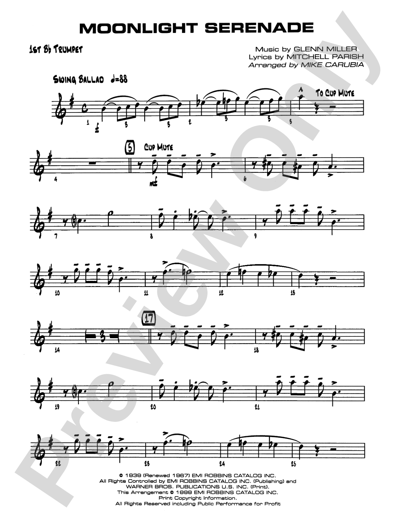 Moonlight Serenade: 1st B-flat Trumpet