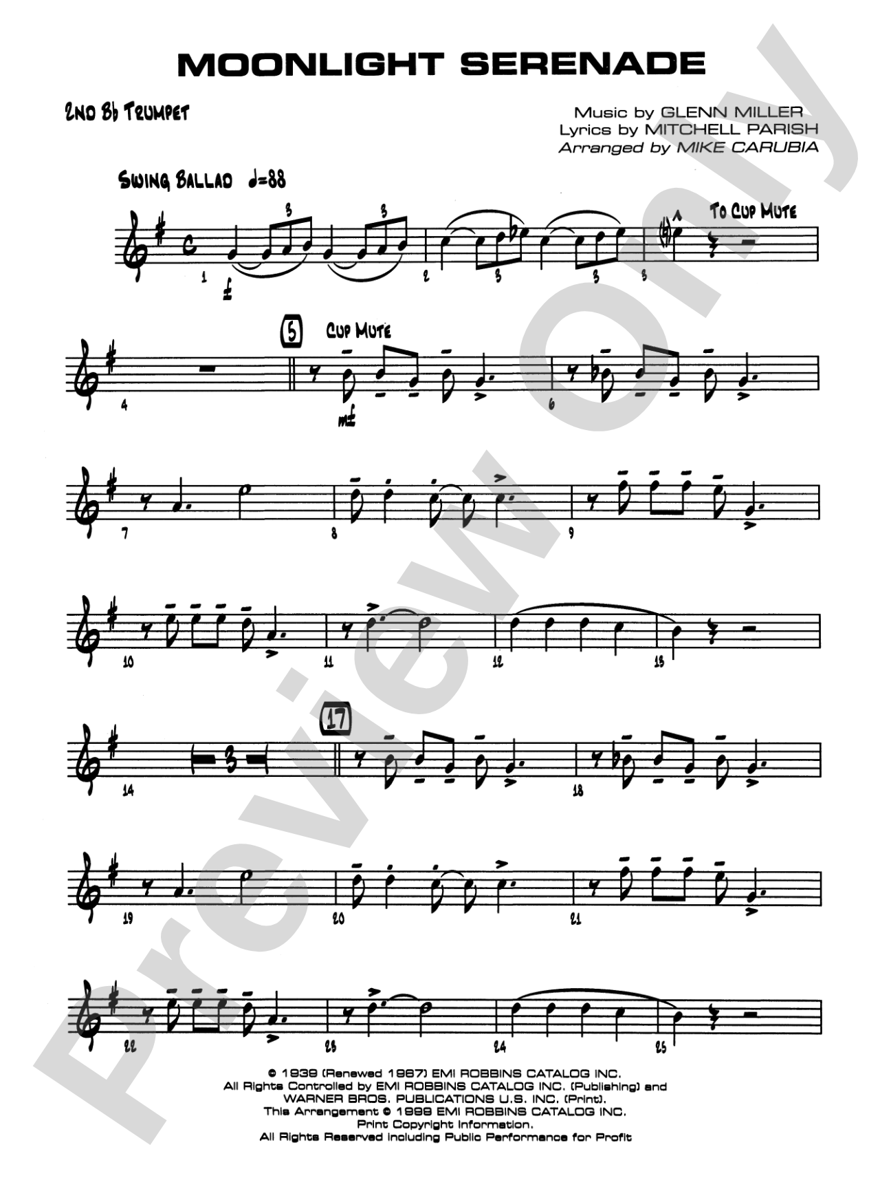 Moonlight Serenade: 2nd B-flat Trumpet
