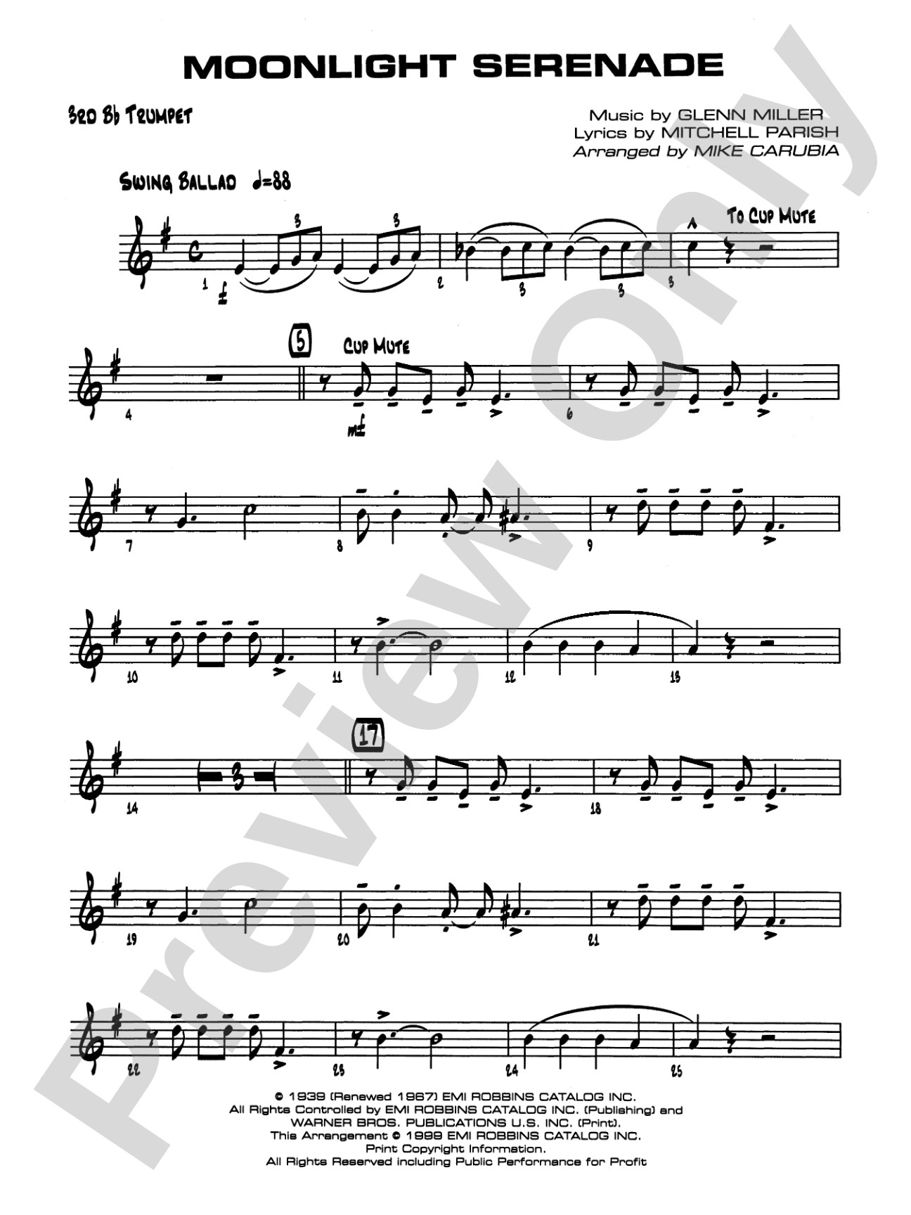 Moonlight Serenade: 3rd B-flat Trumpet