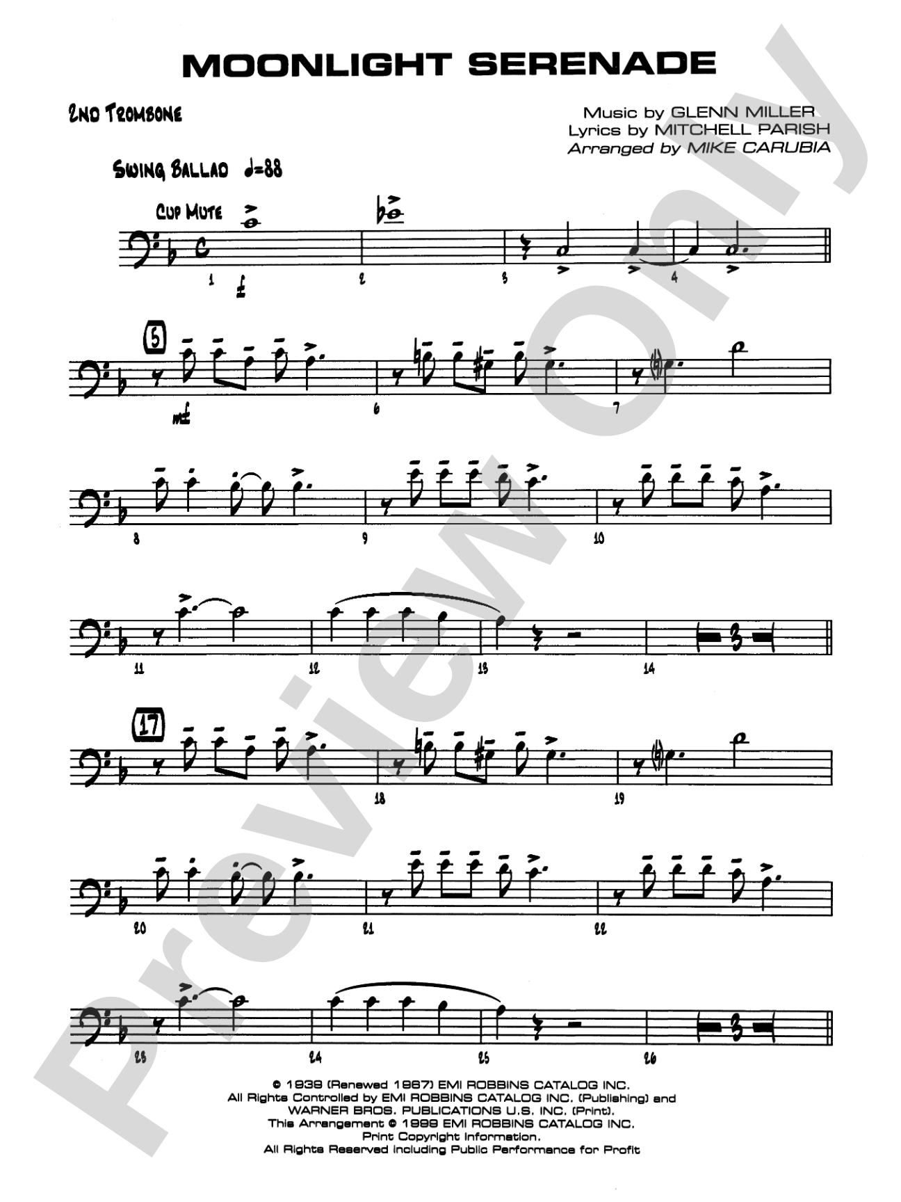 Moonlight Serenade: 2nd Trombone