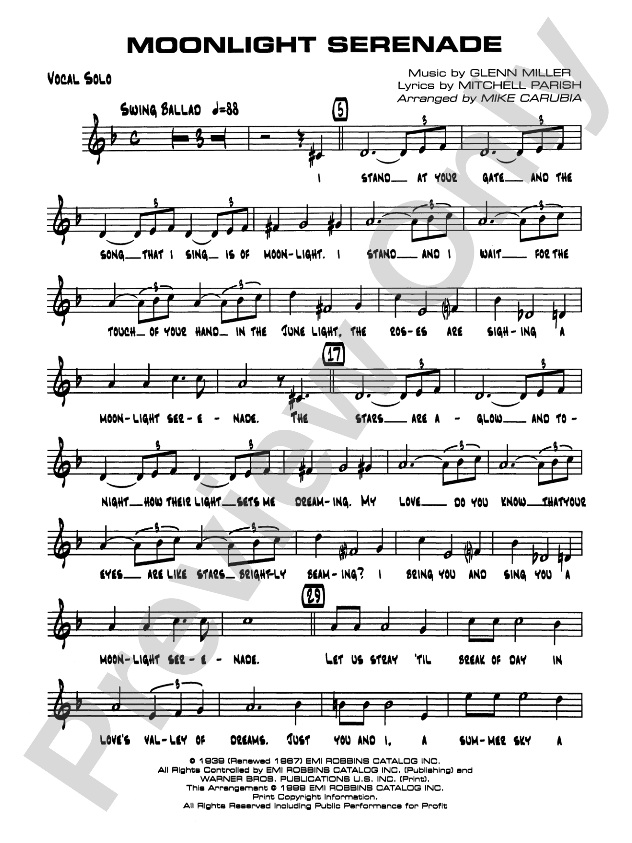 Moonlight Serenade: Vocal Solo