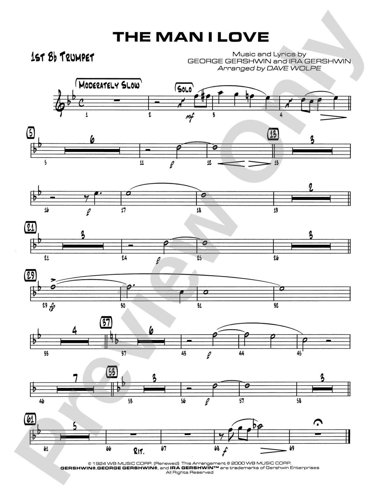 The Man I Love: 1st B-flat Trumpet