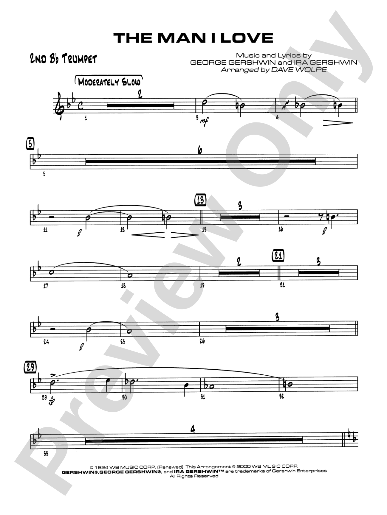 The Man I Love: 2nd B-flat Trumpet