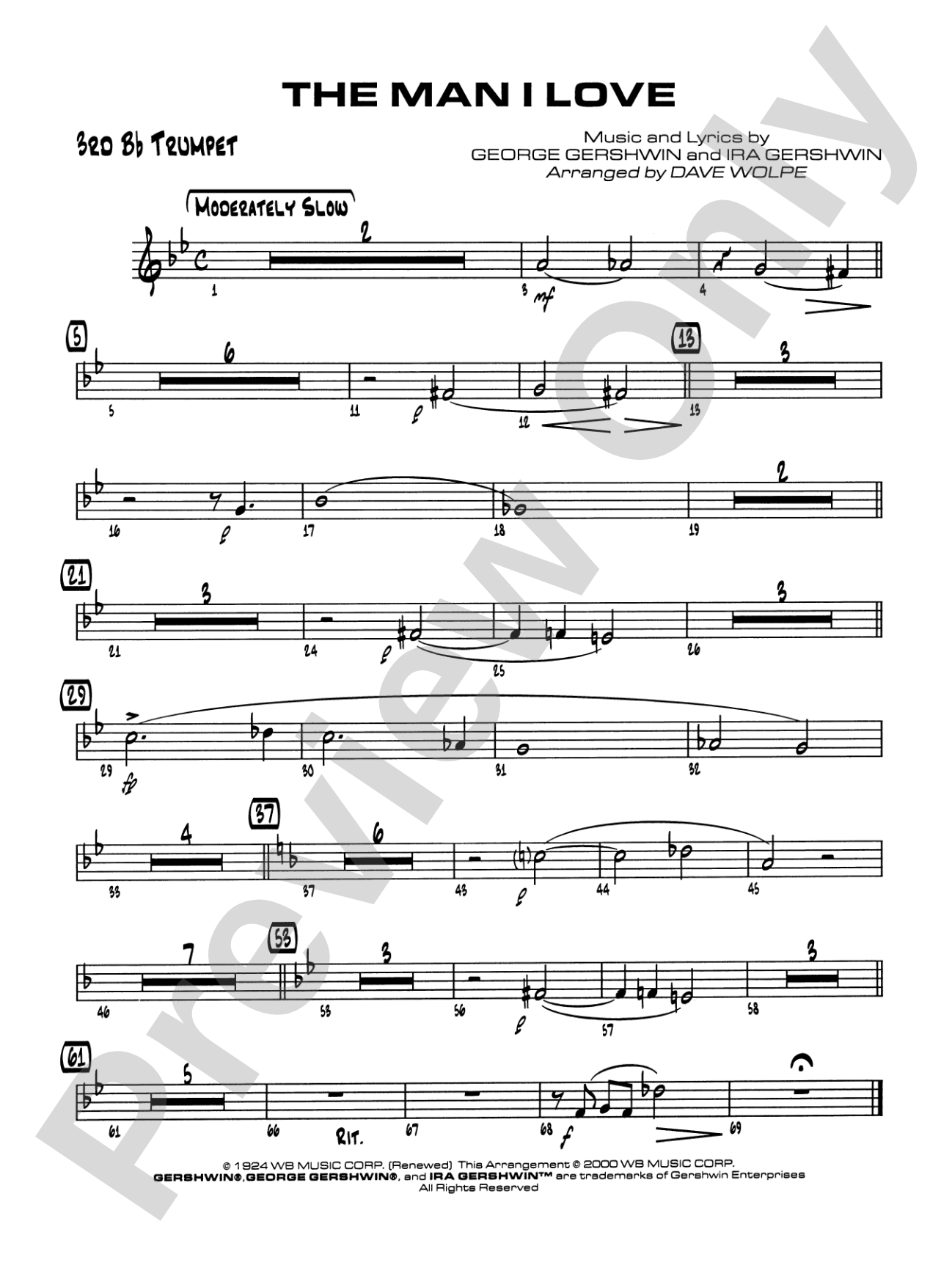 The Man I Love: 3rd B-flat Trumpet