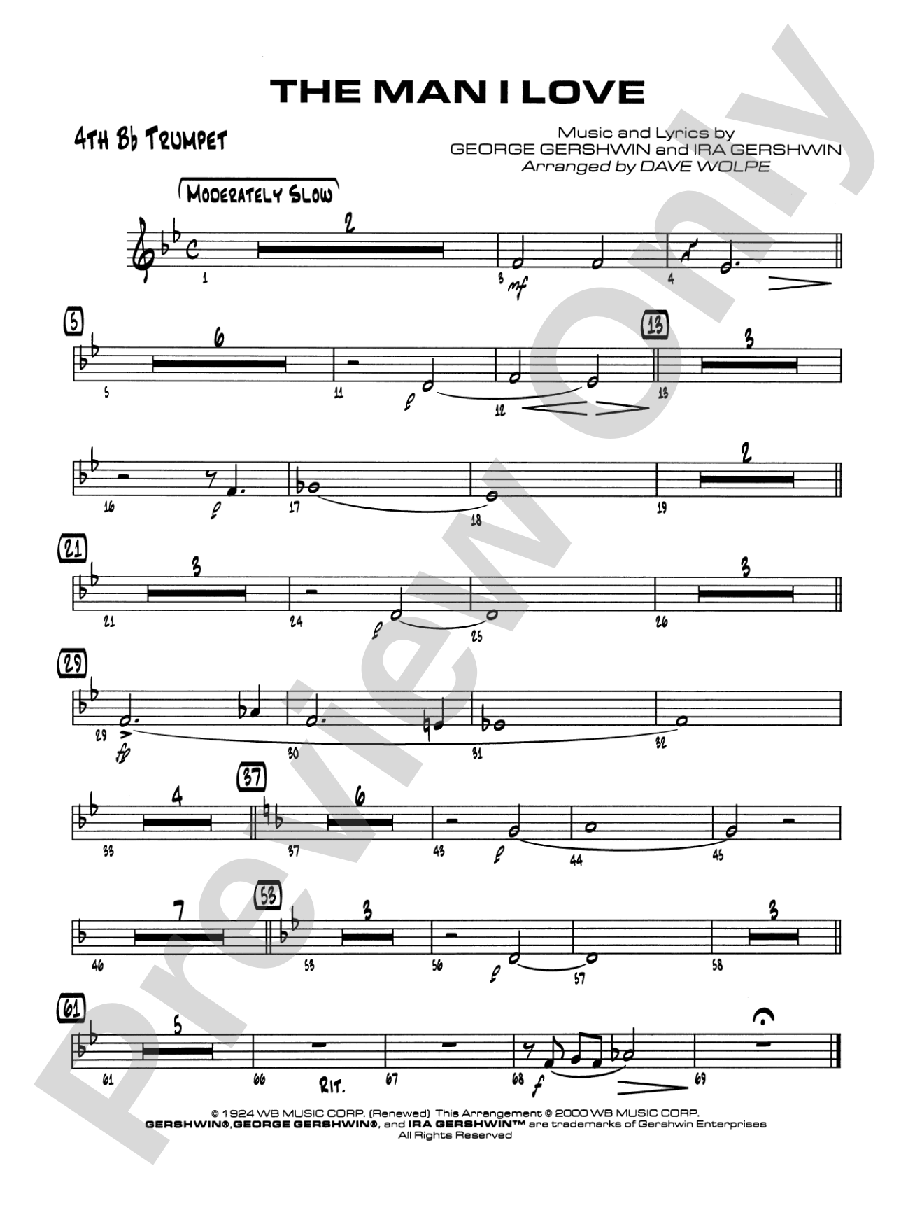 The Man I Love: 4th B-flat Trumpet