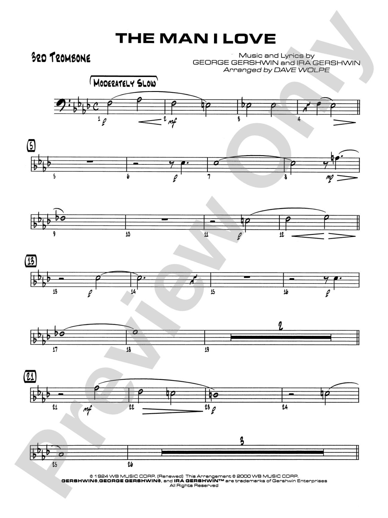 The Man I Love: 3rd Trombone