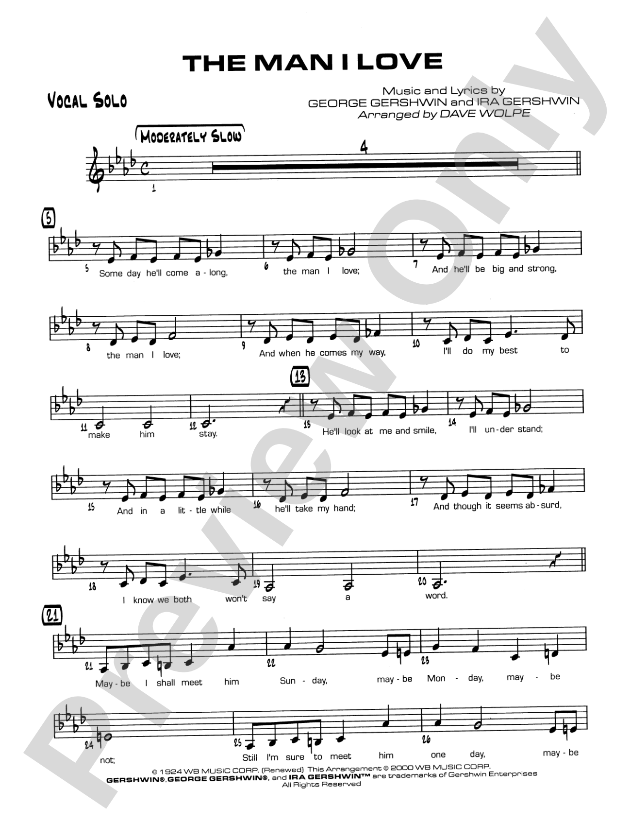 The Man I Love: Vocal Solo