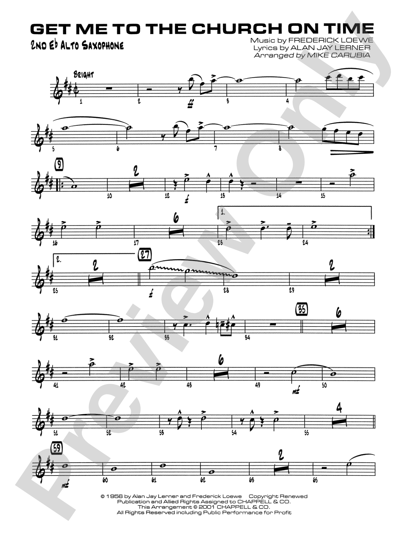 Get Me to the Church on Time: 2nd E-flat Alto Saxophone