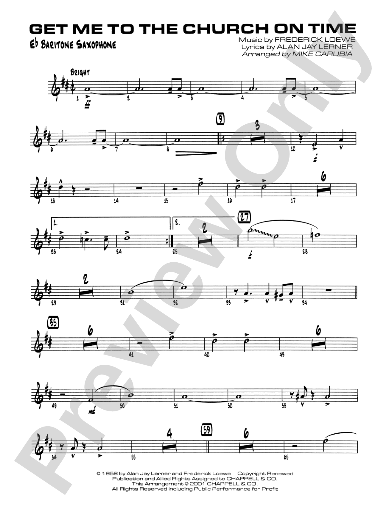 Get Me to the Church on Time: E-flat Baritone Saxophone