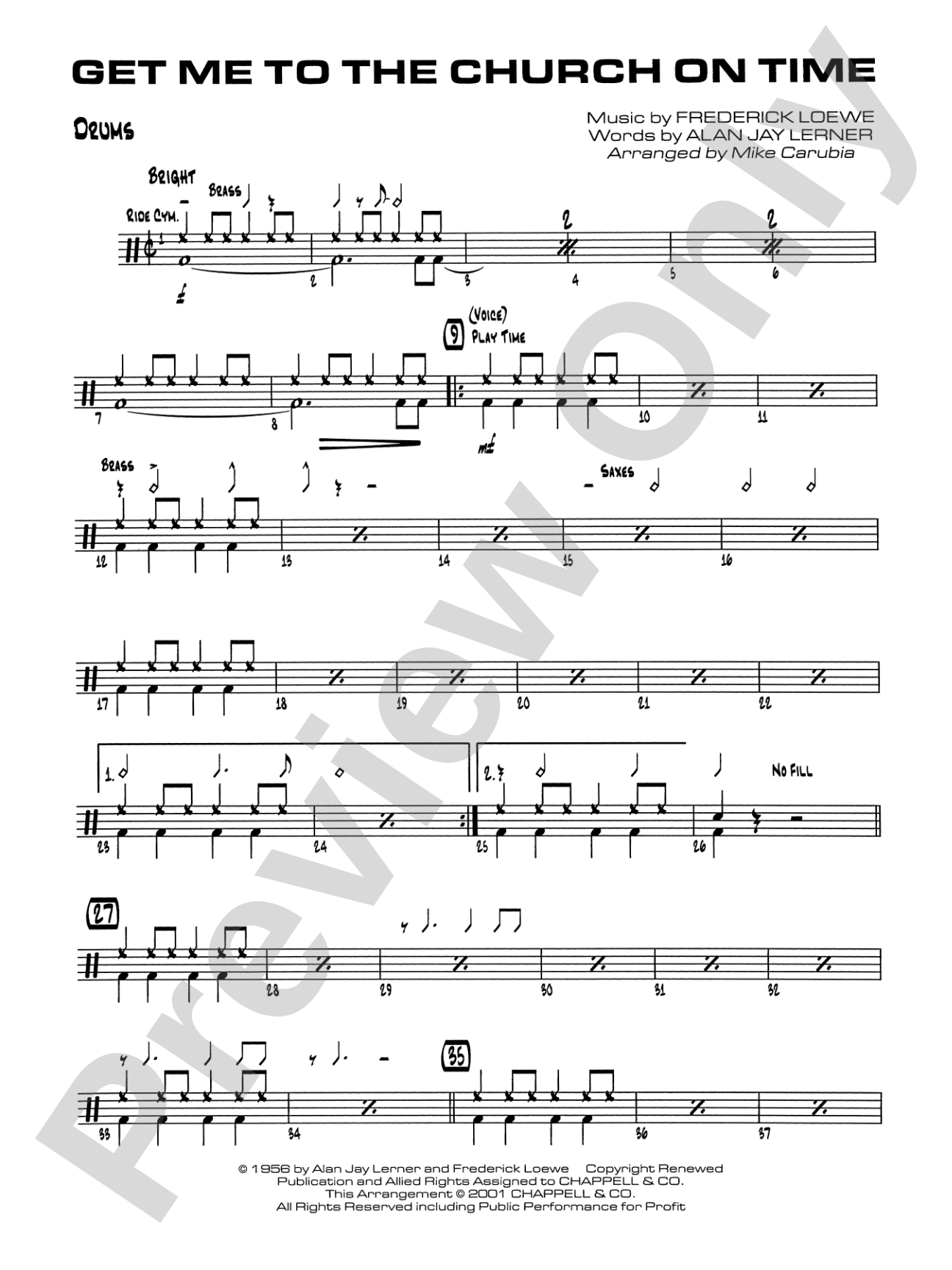 Get Me to the Church on Time: Drums