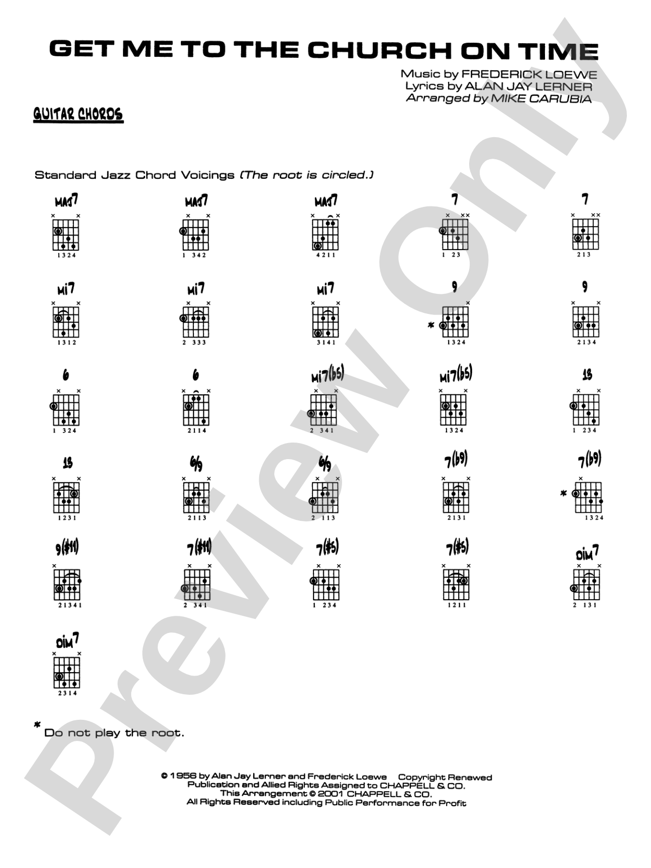 Get Me to the Church on Time: Guitar Chords