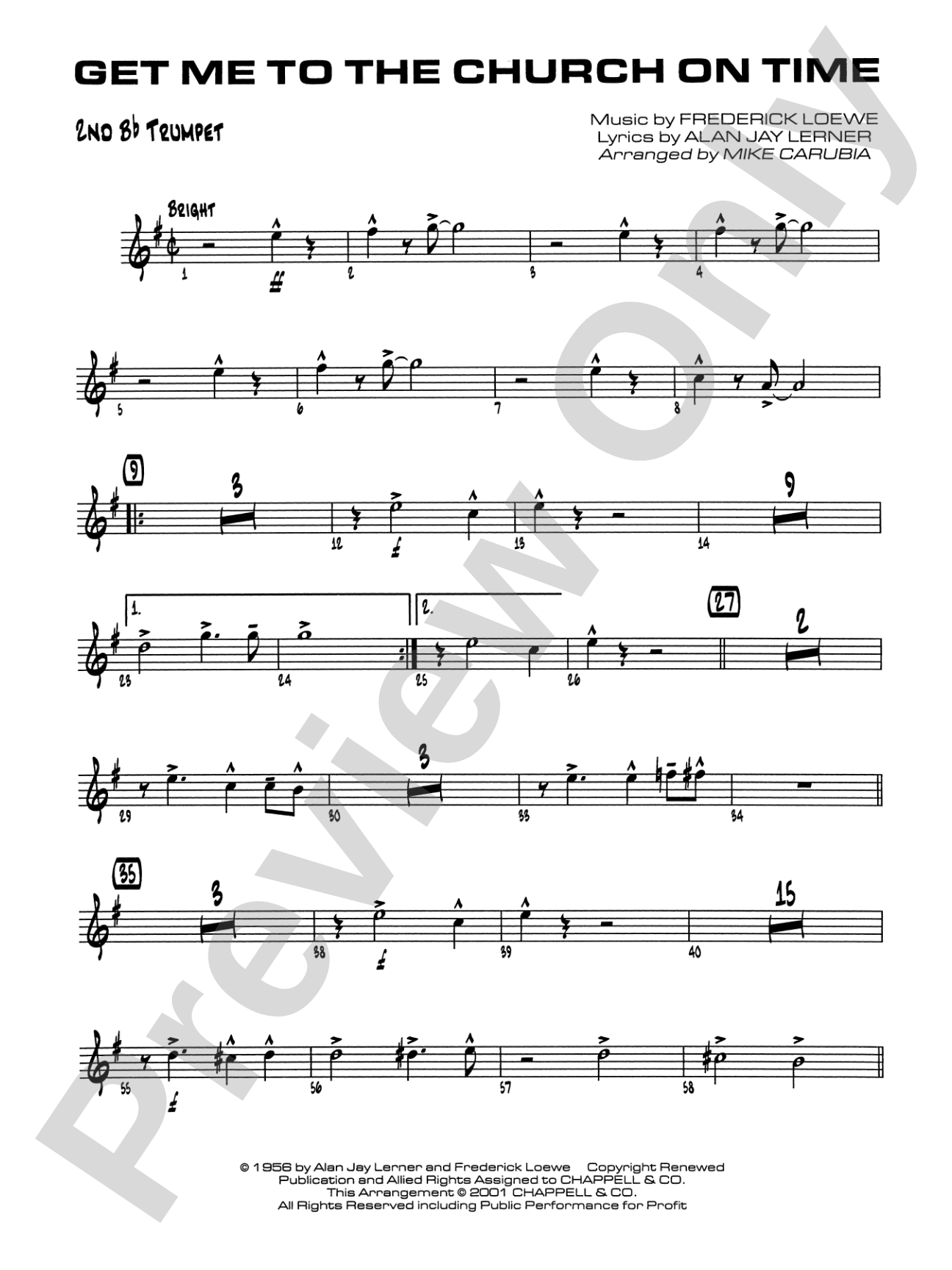 Get Me to the Church on Time: 2nd B-flat Trumpet