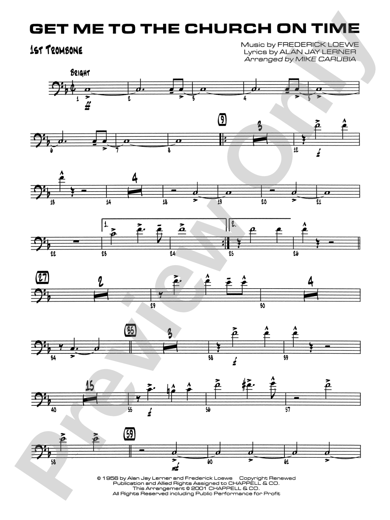 Get Me to the Church on Time: 1st Trombone
