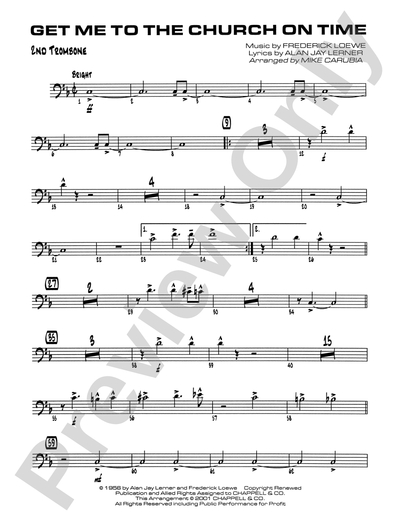 Get Me to the Church on Time: 2nd Trombone
