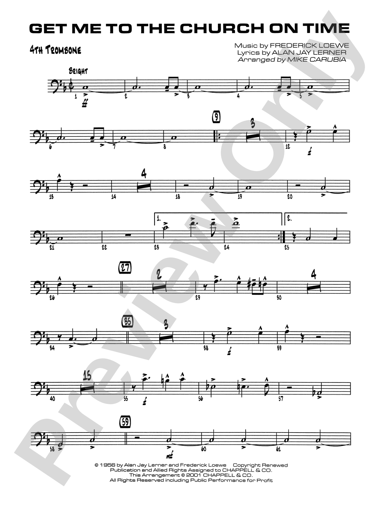 Get Me to the Church on Time: 4th Trombone