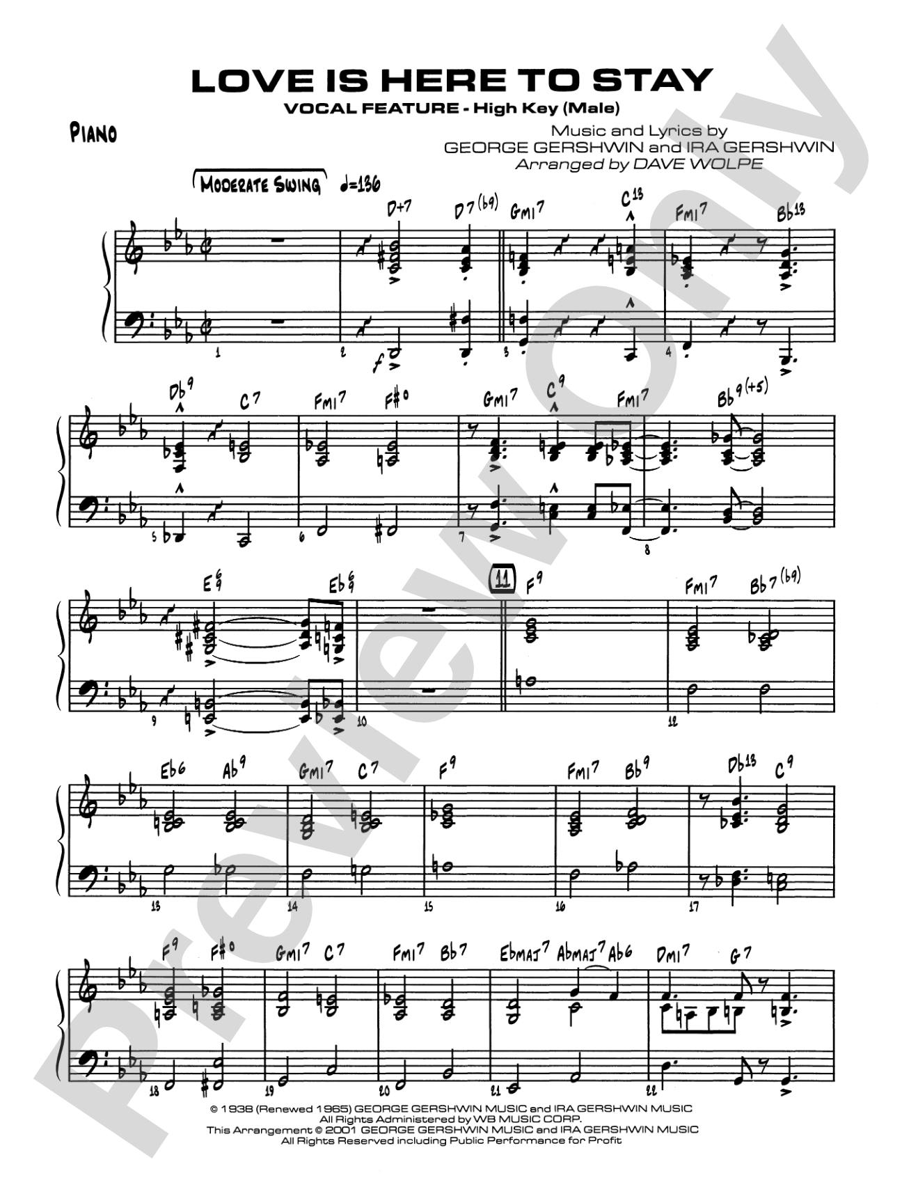 Love Is Here to Stay: Piano Accompaniment