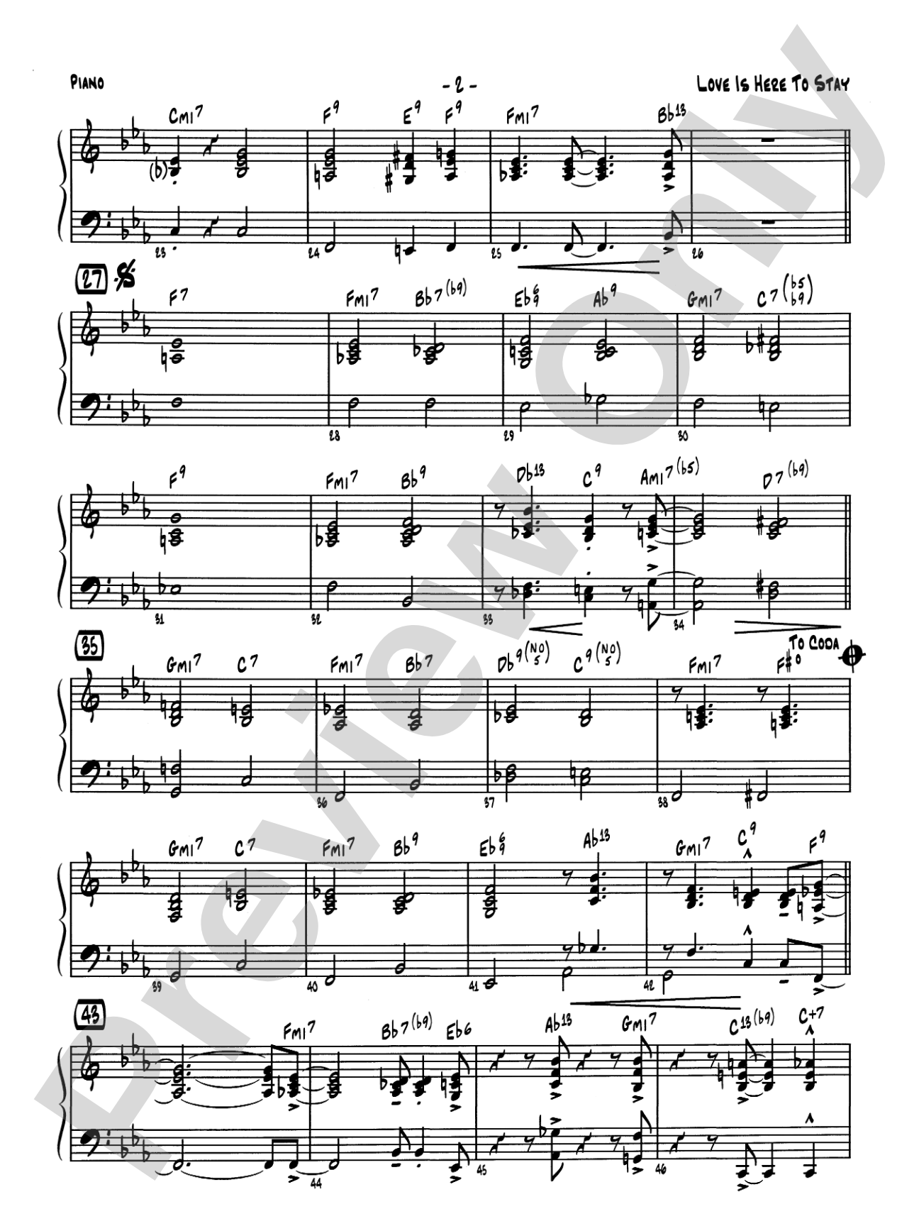 Love Is Here to Stay: Piano Accompaniment