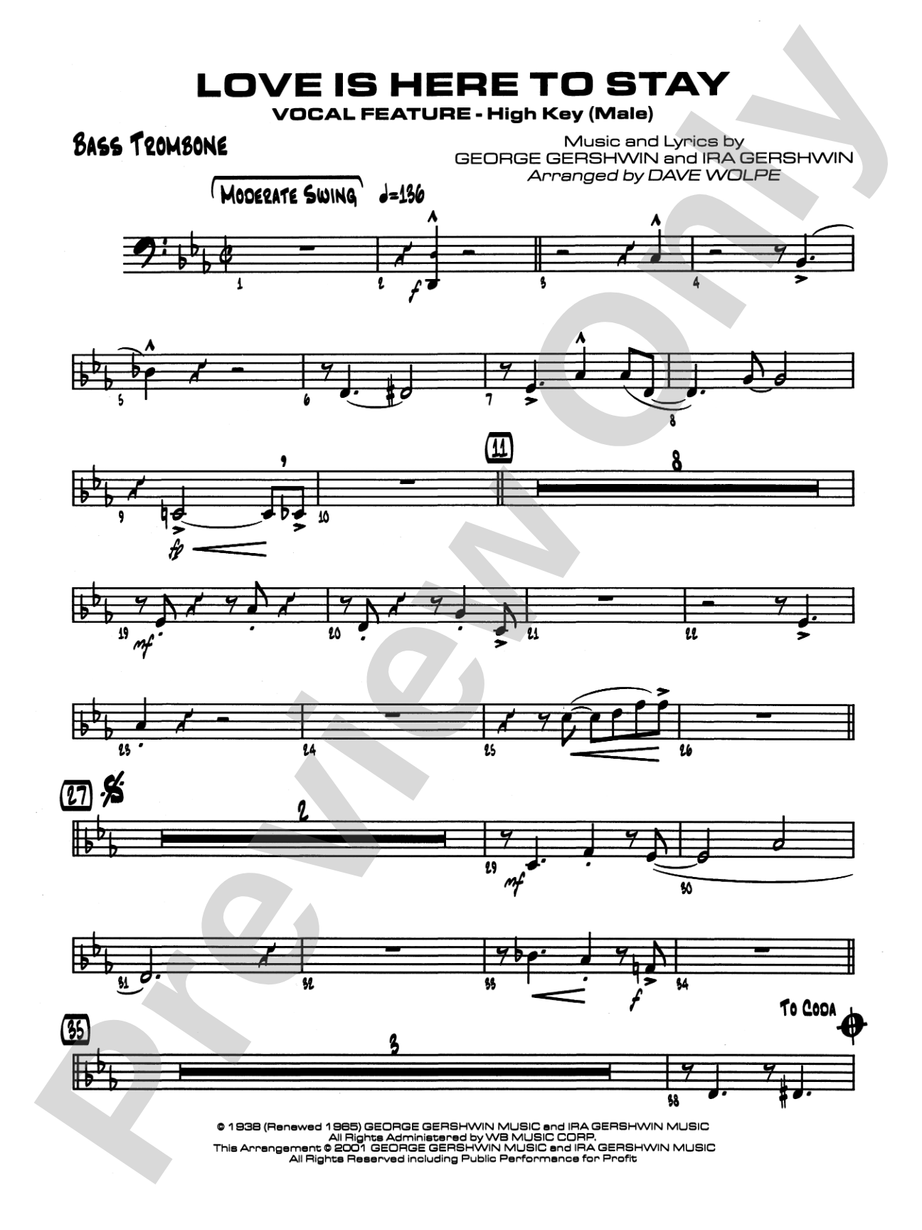 Love Is Here to Stay: 4th Trombone