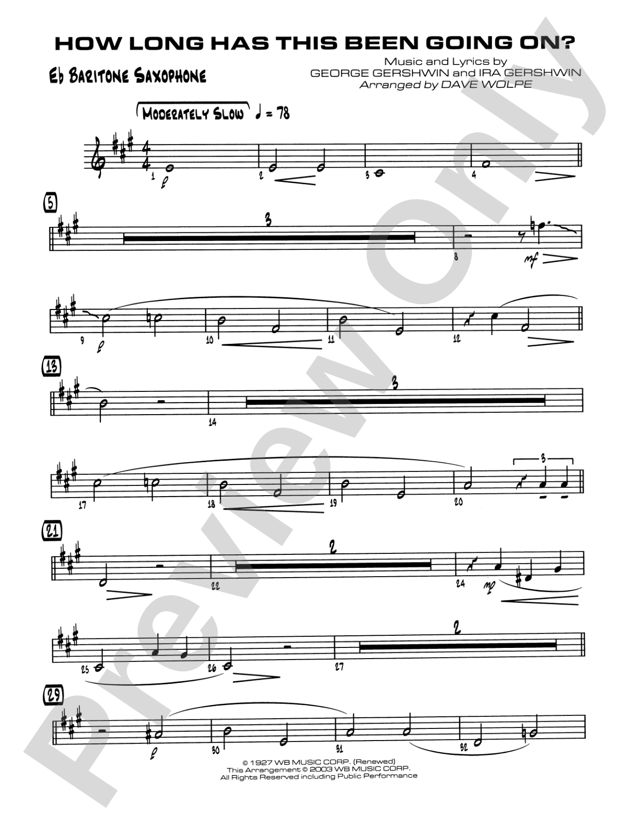 How Long Has This Been Going On: E-flat Baritone Saxophone