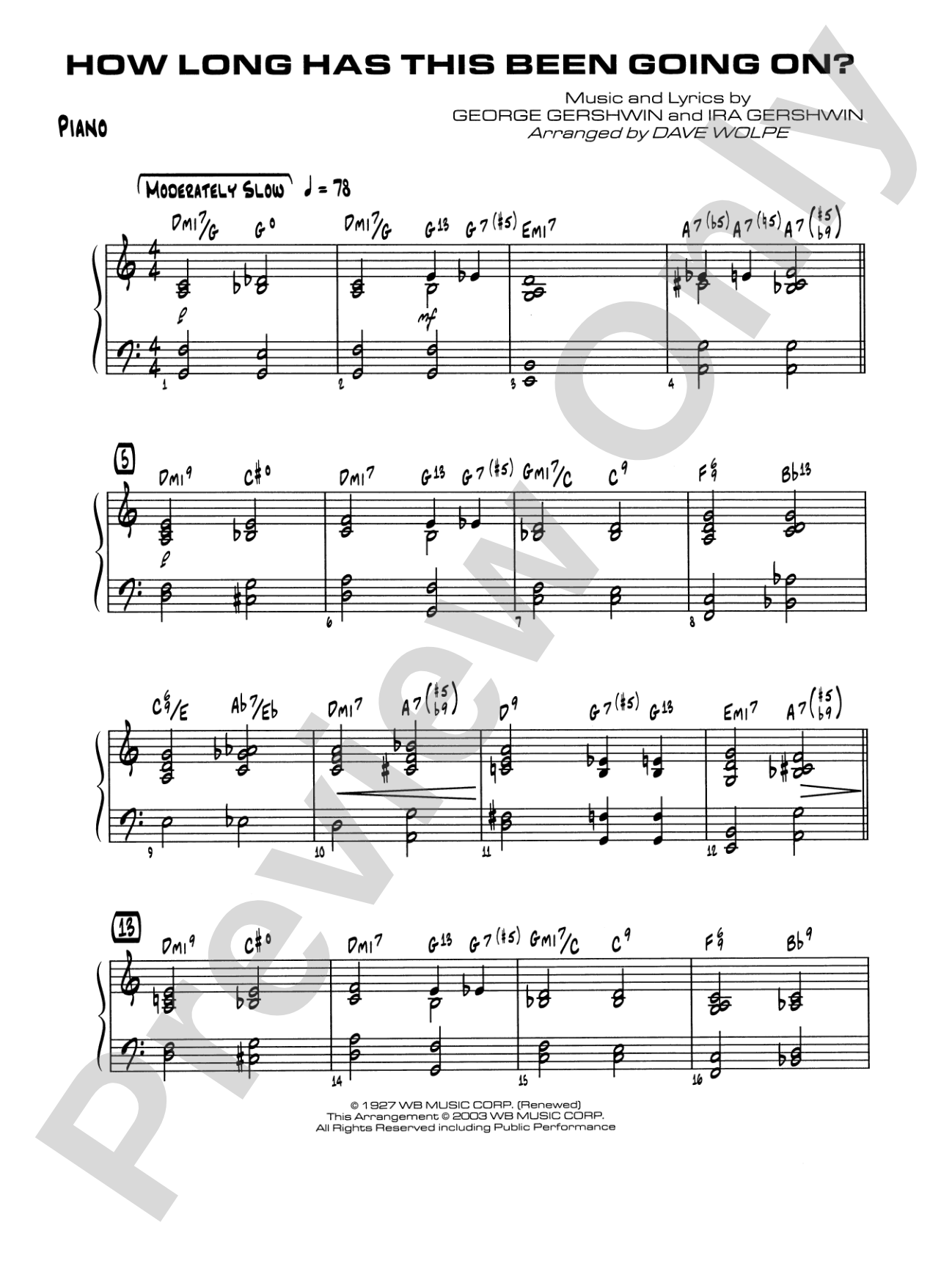 How Long Has This Been Going On: Piano Accompaniment