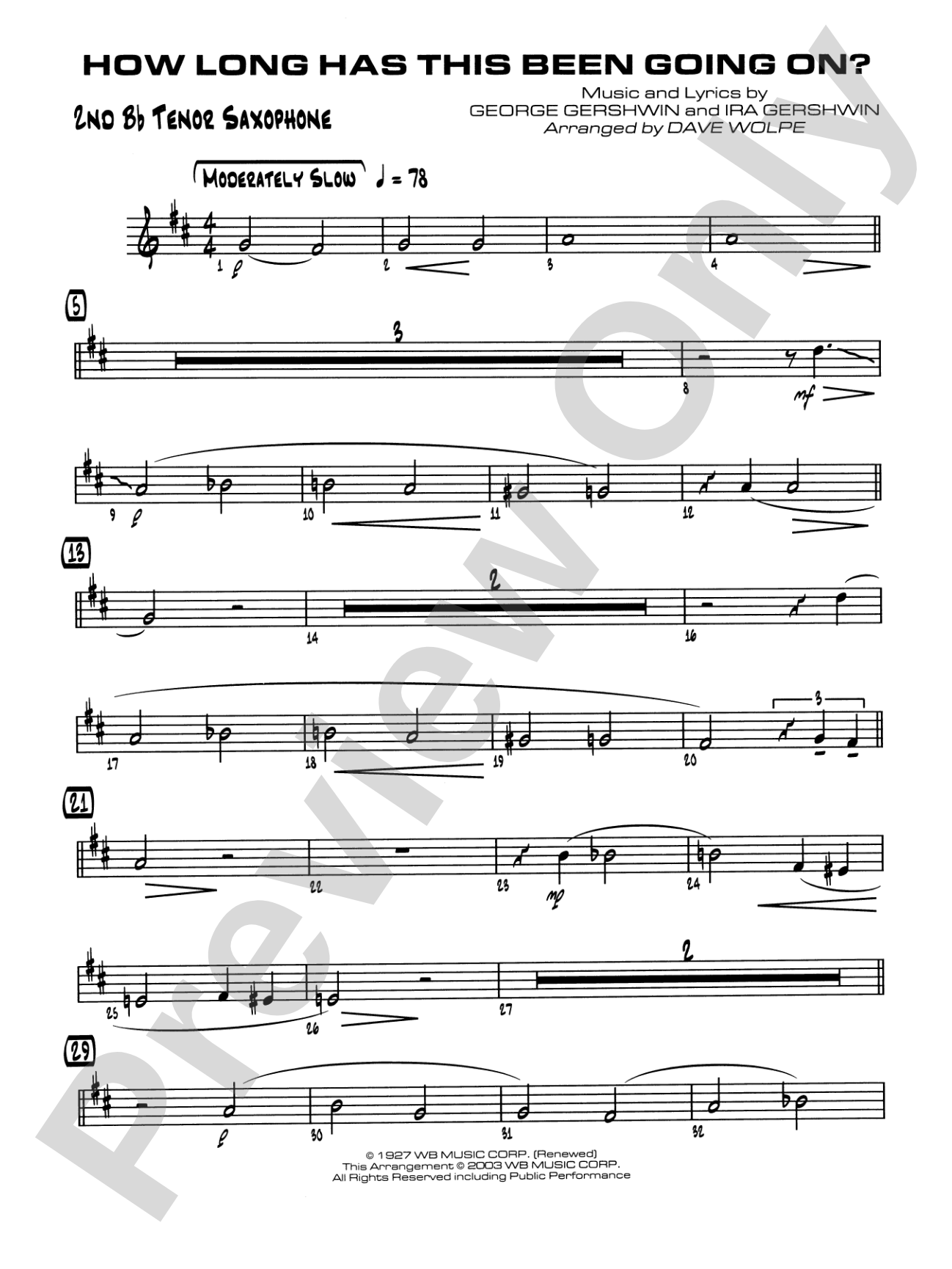 How Long Has This Been Going On: 2nd B-flat Tenor Saxophone