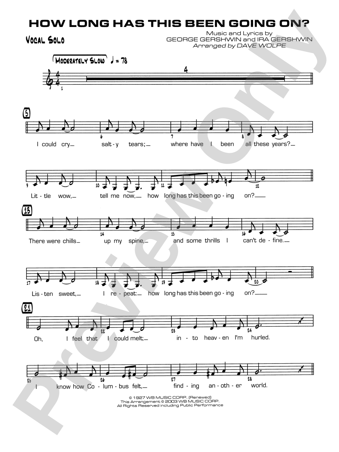 How Long Has This Been Going On: Vocal Solo