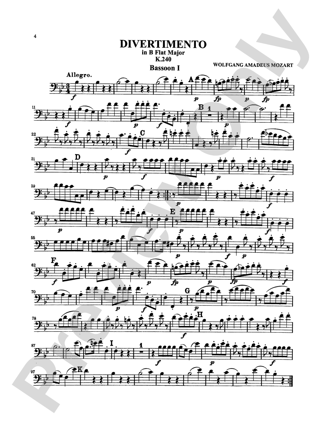 Six Divertimenti: Bassoon