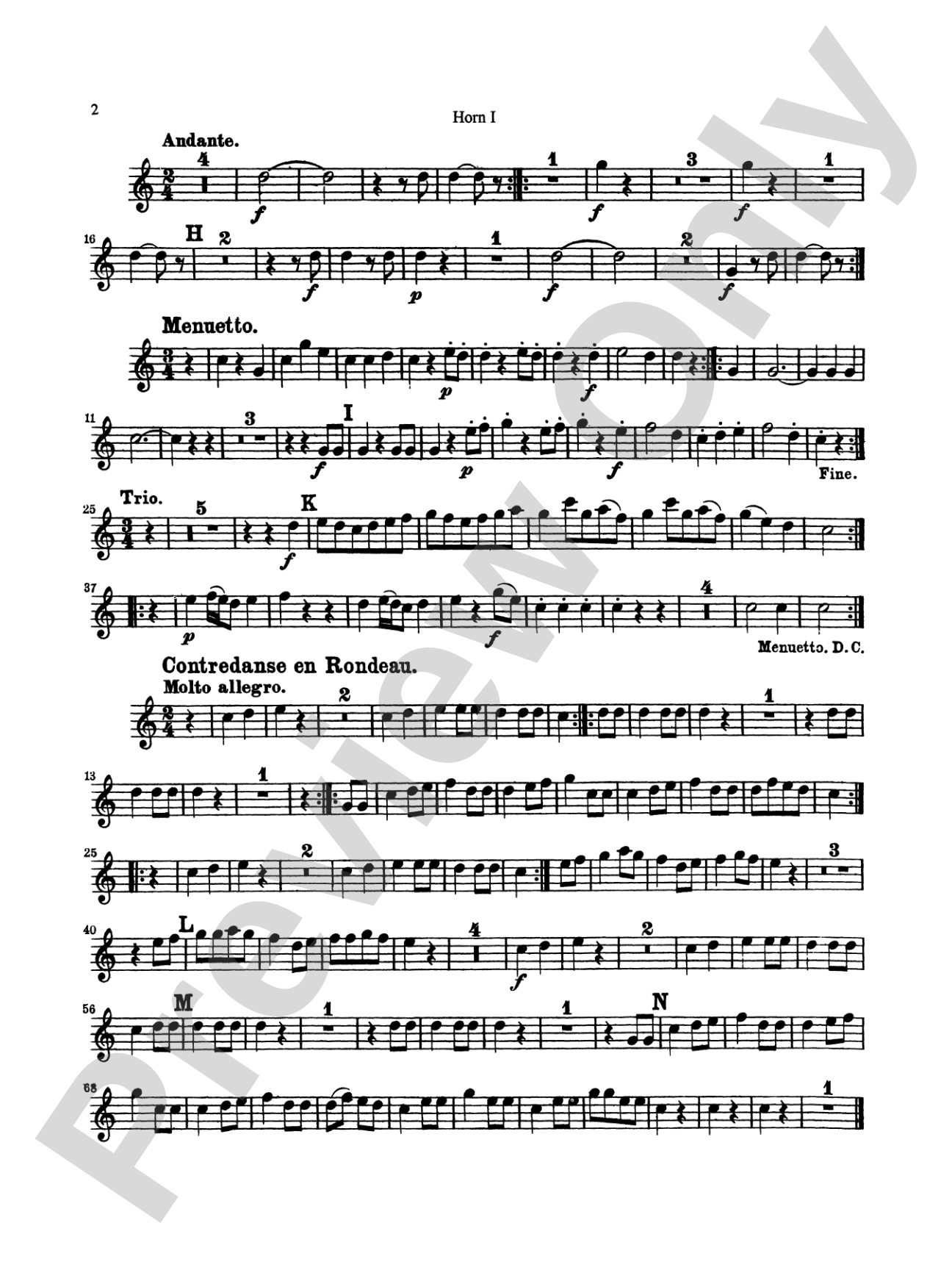 Six Divertimenti: 1st F Horn
