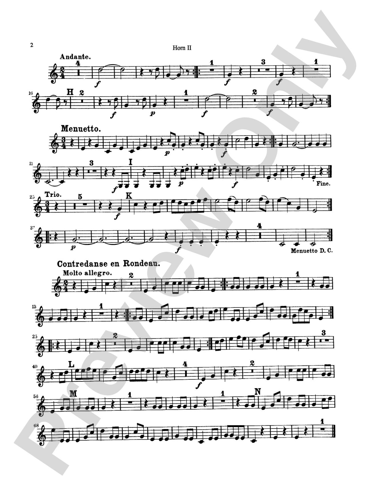 Six Divertimenti: 2nd F Horn
