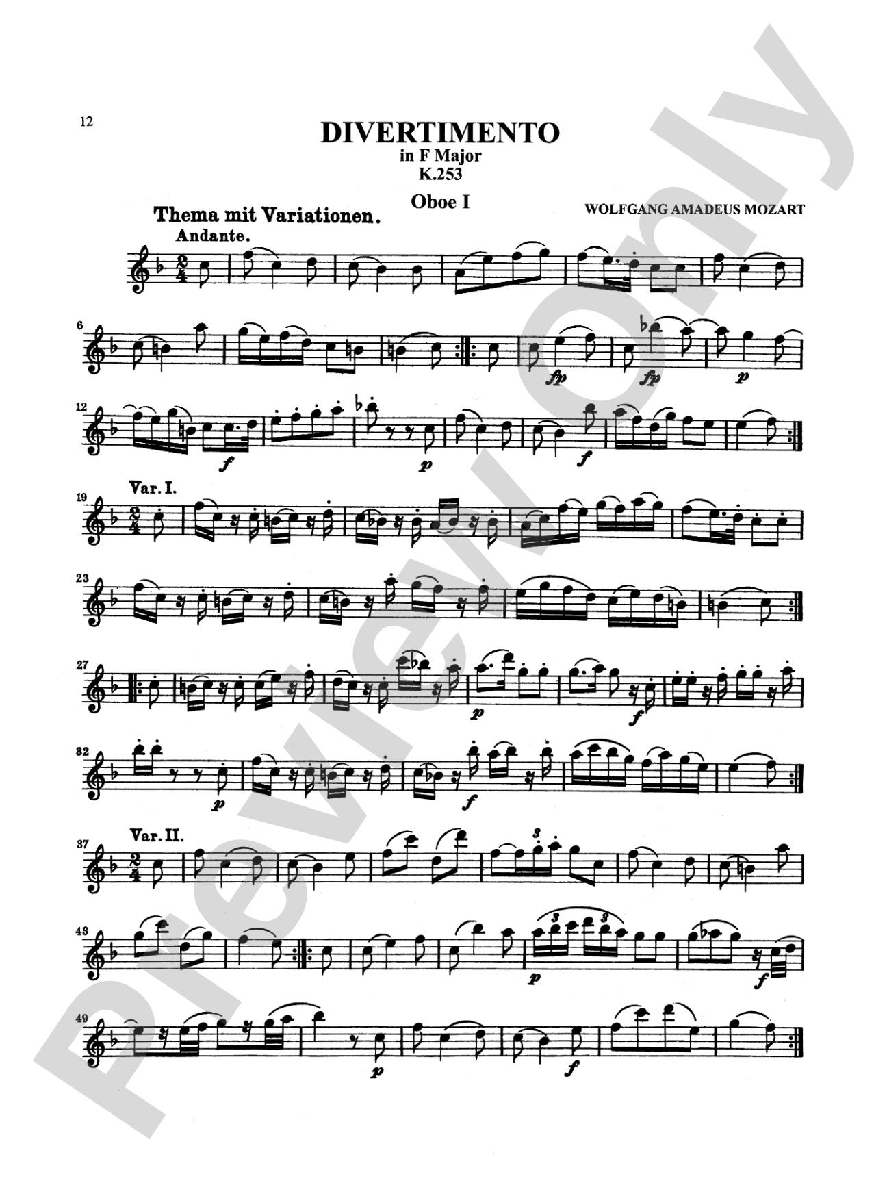 Six Divertimenti: Chamber Ensemble Book