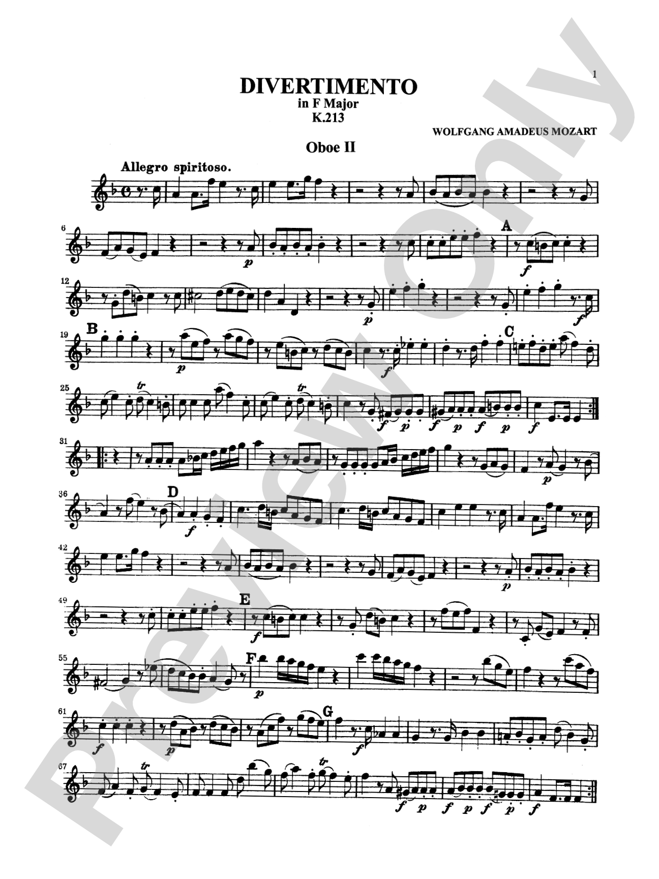 Six Divertimenti: 2nd Oboe
