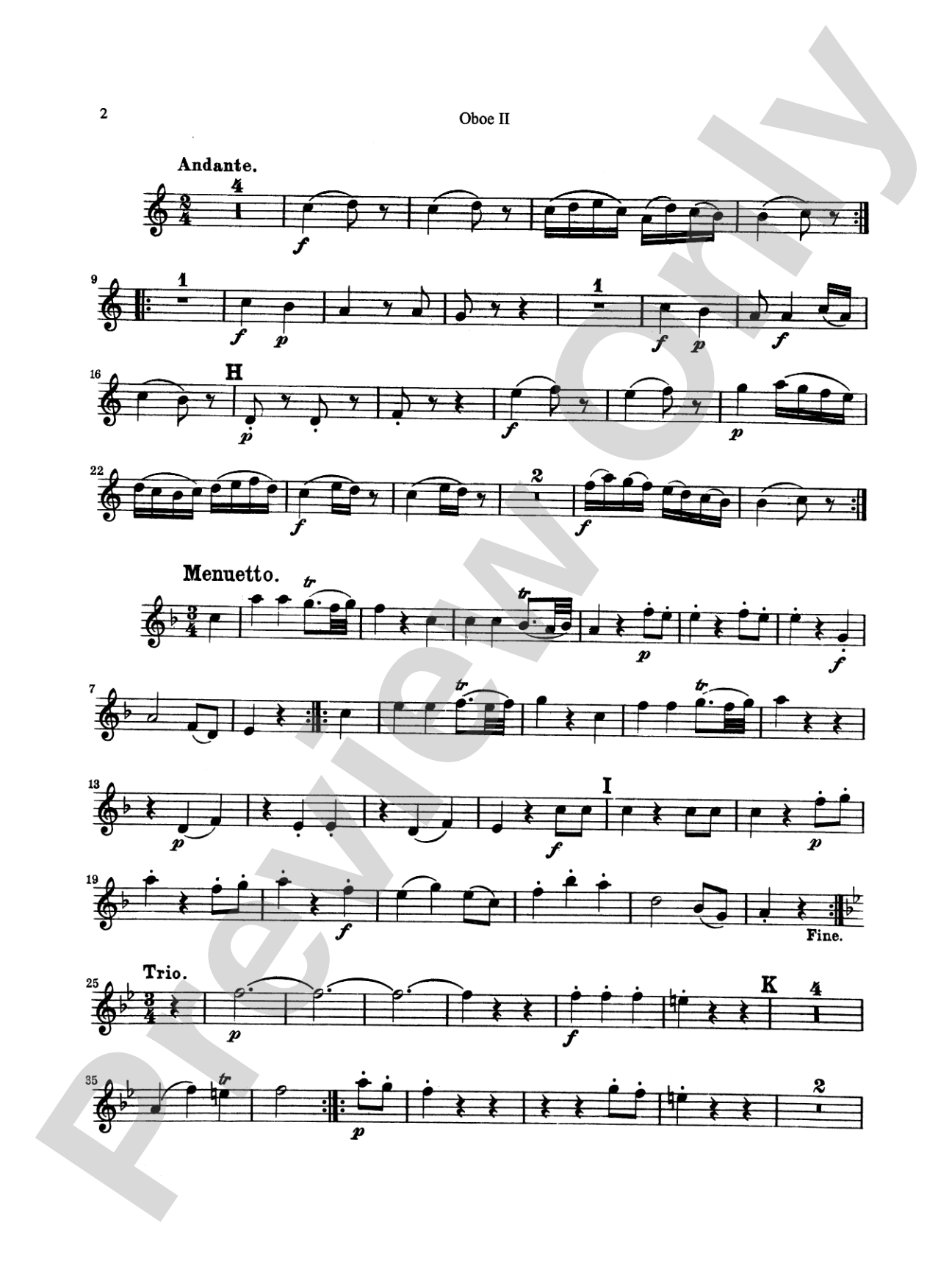 Six Divertimenti: 2nd Oboe