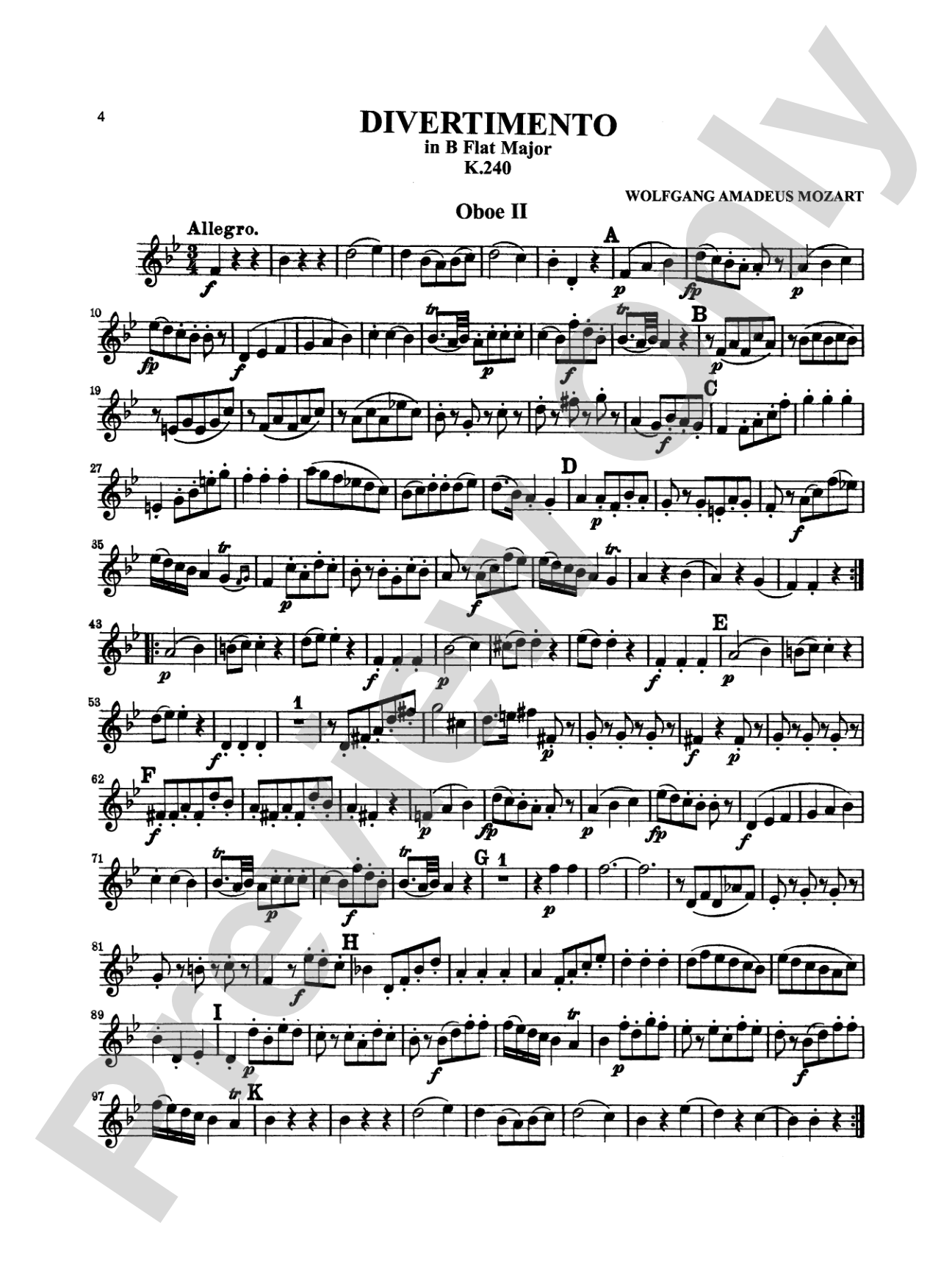 Six Divertimenti: 2nd Oboe