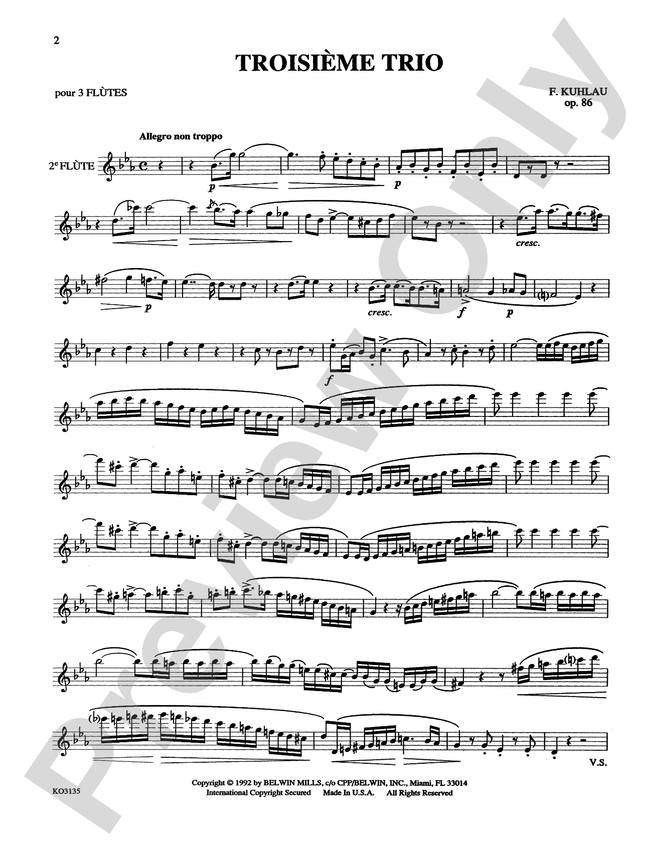 Three Grand Trios, Op. 86: 2nd Flute