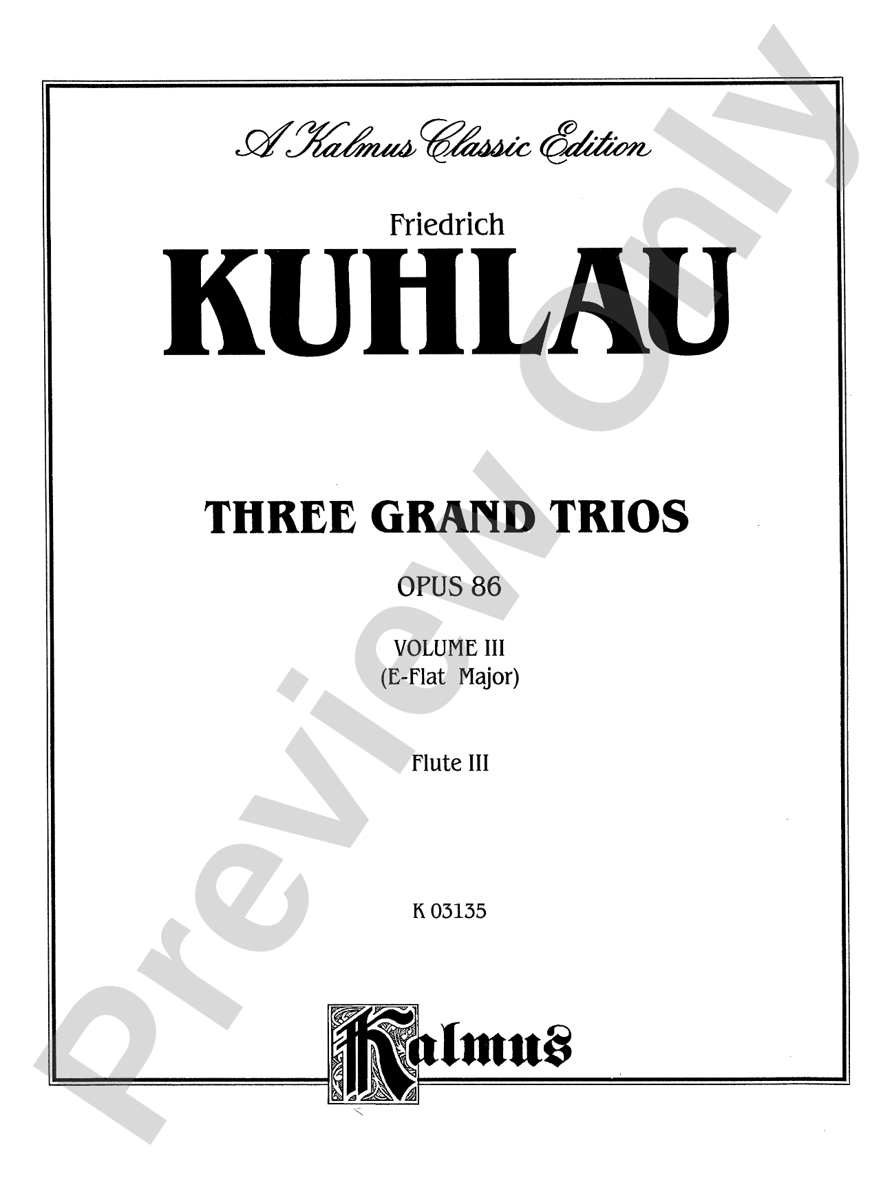 Three Grand Trios, Op. 86: 3rd Flute